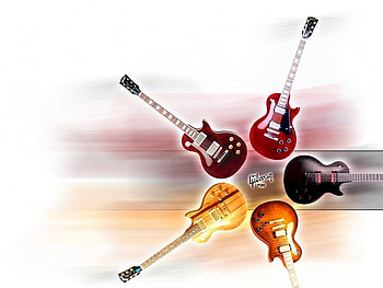 Guitars, music, abstract, art HD wallpaper