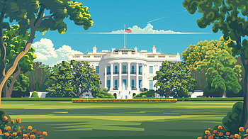 American Flag Over The White House, White House, american flag, flag HD wallpaper