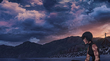 Jujutsu Kaisen 3rd Season - Maki With Mountains & Clouds Background, Jujutsu Kaisen 3rd Season, Maki Zenin, Anime, Cloud, Mountain HD wallpaper