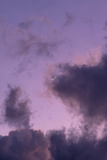 Nature, Sky, Clouds, Moon, Violet, Purple HD phone wallpaper