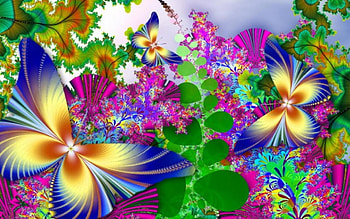 Fractal butterfly, abstract, color, butterfly, art, fractal HD wallpaper