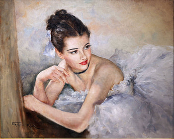 Prima ballerina, painting, art, pictura, natalie, girl, PAL fried HD wallpaper