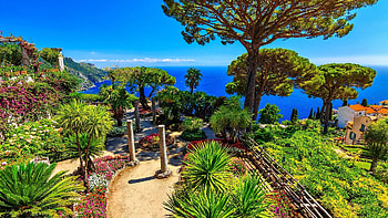 Amalfi Coast,Italy, sea, coast, edge, trees, italy, nature HD wallpaper