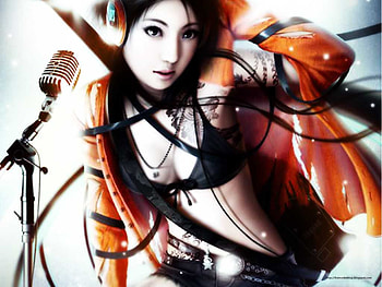 Love Music, music, love, girl, orange, micro HD wallpaper