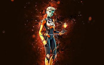 Alien Joey, , brown neon lights, Fortnite Battle Royale, Fortnite characters, Alien Joey Skin, Fortnite, Alien Joey Fortnite HD wallpaper