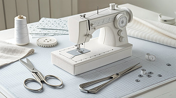 Elegant Sewing Tools: A Ultra Experience, Sewing, sewing machine, fabric, scissors HD wallpaper