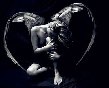 Missing You, wings, crystal, angel, kneeled, silence HD wallpaper