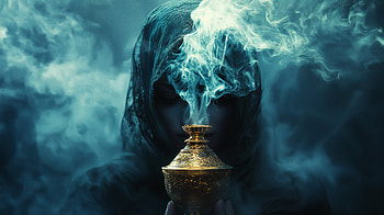 Enigmatic Djinn: A Ultra Experience, djinn, smoke, mystical, hooded figure HD wallpaper