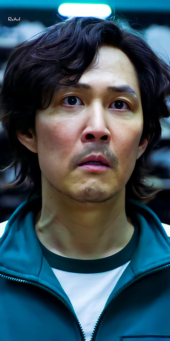 Squid Game, Netflix, eye, seong gi hun HD phone wallpaper