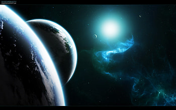Beautiful Universe, blue planet, brilliant universe, blue earth, blue world HD wallpaper