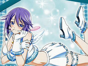 Mizore Shirayuki, white, yuki, girl, rosario to vampire, onna, candy, anime, mizore, short hair, ice HD wallpaper