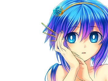 Aoki Lapis, headband, blue eyes, anime, short hair, girl, volcaloid, female HD wallpaper