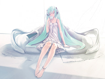 Last Night, Good Night, night, miku, vocaloid, hatsune HD wallpaper