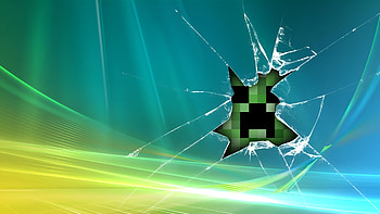 Shattered Windows: Creeper Breakthrough, Broken Screen, Windows, Minecraft, Creeper (Minecraft) HD wallpaper