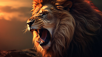 Majestic Lion Roar AI Art, AI Art, Animal, lion HD wallpaper