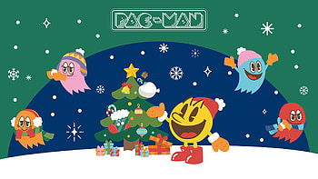 Holiday-Themed Pac-Man for, video game, Pac-Man, Christmas Gaming HD wallpaper