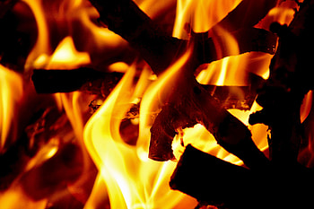 Fire, Bonfire, Dark, Flame, Logs HD wallpaper