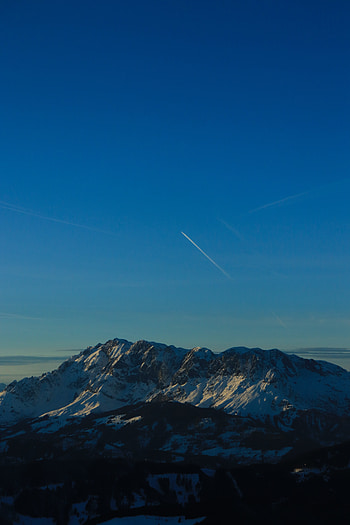 Nature, Sky, Mountains, Twilight, View From Above, Vertex, Top, Dusk HD phone wallpaper