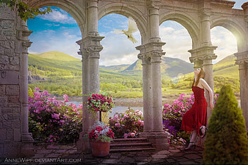 Summer, lady, abstract, fantasy, art HD wallpaper