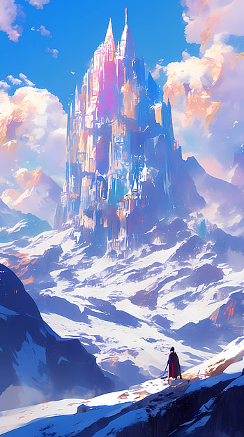 Enchanting Anime Fantasy Castle, anime landscape, fantasy HD phone wallpaper