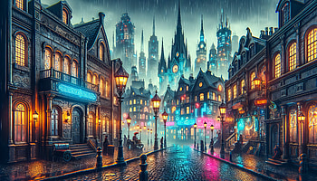 Cyberpunk Cityscape - Ultra, cityscape, night, rain, lantern, fantasy HD wallpaper