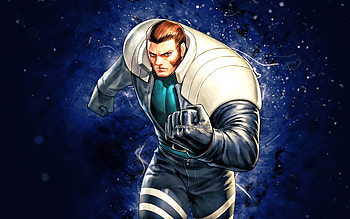 Benimaru Nikaido, , blue neon lights, The King of Fighters, Jean Pierre Polnareff, artwork, Benimaru Nikaido The King of Fighters Wiki HD wallpaper
