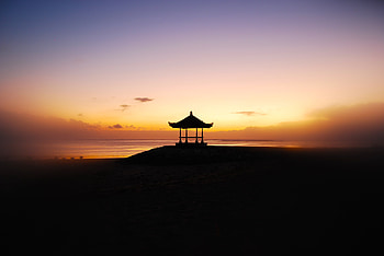 Nature, Sunset, Ocean, Bali, Alcove, Bower, Indonesia HD wallpaper