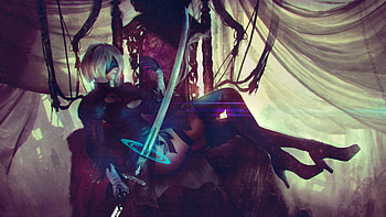 NieR Automata Artwork 2, nier-automata, 2017-games, games, artwork HD wallpaper