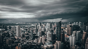Cities, Clouds, City, View From Above, Skyscrapers, Overcast, Mainly Cloudy HD wallpaper