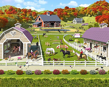 Equestrian Playground, horses, playground, animals, equestrian, pony HD wallpaper