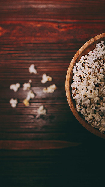 Food, Popcorn, Wood, Wooden, Surface, Plate HD phone wallpaper