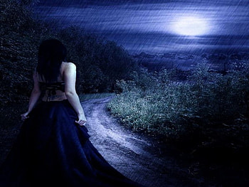 Where do you go When it starts to rain, girl, rain, dark HD wallpaper