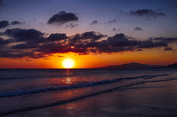 Nature, Water, Sunset, Sun, Horizon HD wallpaper