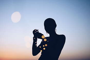 Night, Dark, Glare, Silhouette, Boquet, Bokeh HD wallpaper