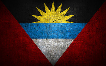 Antigua and Barbuda metal flag, grunge art, North American countries, Day of Antigua and Barbuda, national symbols, Antigua and Barbuda flag, metal flags, Flag of Antigua and Barbuda, North America, Antigua and Barbuda HD wallpaper