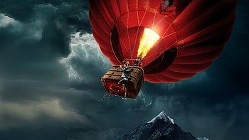 Turbulence: — Crimson Balloon Above the Storm HD wallpaper
