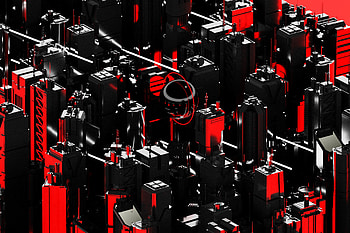 Art, City, Building, Futurism, Ball HD wallpaper