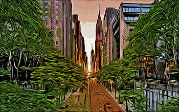 Empire State Building, New York, , vector art, New York drawing, creative art, New York art, vector drawing, abstract cityscapes, New York cityscape, USA HD wallpaper