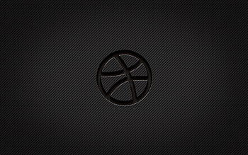 Dribbble carbon logo, , grunge art, carbon background, creative, Dribbble black logo, brands, Dribbble logo, Dribbble HD wallpaper