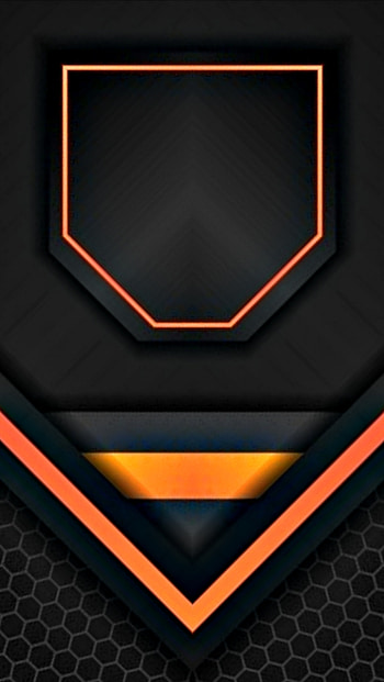 tech future gamer neon, digital, orange, new, amoled, material, arrow, shapes, design, black, pattern HD phone wallpaper
