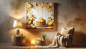 Lemon Drizzle Cake Artwork, lemon drizzle cake, cake, lemon, decor, Cozy HD wallpaper