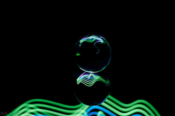 Abstract, Wavy, Neon, Ball HD wallpaper