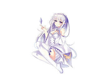 Purple hair, Emilia, purple hair, Re:zero HD wallpaper