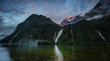 Milford Sound, Mountain, Waterfall, Landscape HD wallpaper
