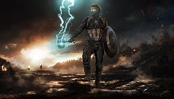 Captain America Mjolnir Thunder And Shield 2020 , captain-america, superheroes, artwork, artist, artstation HD wallpaper