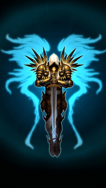 Preview diablo 3, tyrael, wings, sword, game HD phone wallpaper