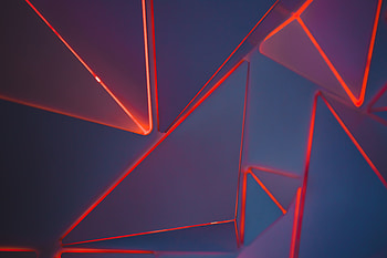 Red, neon, triangles, geometric, pattern HD wallpaper