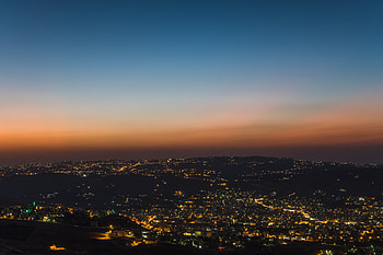 Cities, Horizon, Night City, City Lights, Jordan, Amman HD wallpaper
