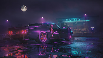Nightcall , artist, artwork, digital-art, art, car, artstation HD wallpaper