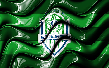 Oklahoma City Energy flag, , green 3D waves, USL, american soccer team, Oklahoma City Energy logo, football, soccer, Oklahoma City Energy FC HD wallpaper